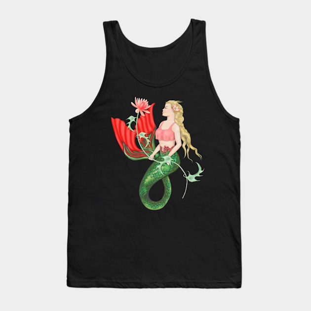 Waterlily Mermaid Art Tank Top by SpiceTree